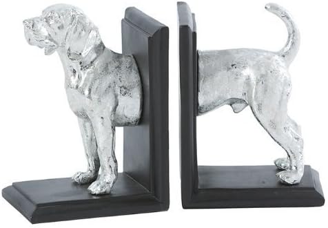 Belle Maison Harry the Hound Silver Dog Bookends