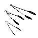 kitchen Tongs with Silicone Tips Set of 3-7, 9, 12 Inch Stainless Steel Kitchen Cooking Tongs Non-Stick Heavy Duty Locking Food Tongs for Cooking, Grilling, Serving, Fish and Salads (Black)