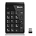 USB Numeric Keypad, BonyTek 19 Keys Numpad, USB Wireless Number Pad with 2.4G Mini USB Numeric Receiver for Laptop Desktop PC Notebook (Upgraded Version) - Black