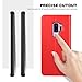 SHIELDON Galaxy S9 Plus Wallet Case [Folio Cover][Stand Feature] Premium Samsung Galaxy S9 Plus Credit Card Flip Case Protective Genuine Leather with Card Slot + Side Pocket Magnetic Closure - Red
