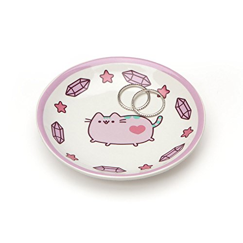 Pusheen by Our Name is Mud â€œPusheen Purple Trinket Trayâ€ Stoneware Dish, 4 Inches