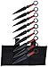 Perfect Point PP-060-9 Throwing Knife Set with Nine Knives, Black Blades, Red Cord-Wrapped Handles, 6-1/4-Inch Overall