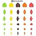 Konsait Bulk 540pcs Thanksgiving Foam Stickers,Fall Leaf Stickers Adhesive Foam Maple Leaves Stickers Art Craft Scrapbooks Supplies Thanksgiving Autumn Party Decoration