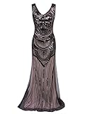 Vijiv 1920s Long Maxi Prom Gowns Sequin Embellished Bridesmaid Wedding Evening Dress