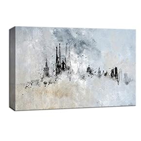 Canvas Wall Art Abstract Church Painting Artwork for Home Decor Framed 12x18 inches