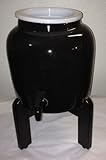 Ceramic Black Solid Water Dispenser and Black Counter Stand