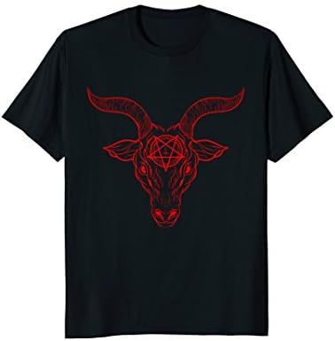 Mens Satanic Symbol Shirt, Baphomet T Shirt Mens Large Black
