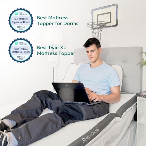 Sleepyhead Twin XL Mattress Topper 3 Inch for College Dorm, Cooling Gel Memory Foam, Pressure Relief, Removable Washable Cover, CertiPUR-US Certified (XL Twin 3")