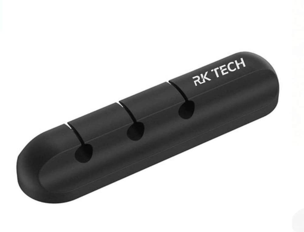 RK TECH Cable Wire Clips Ties, Holder Tidy Management. Organise Your Desk, Office or car with Adhesive (3 Cable Holder Black)