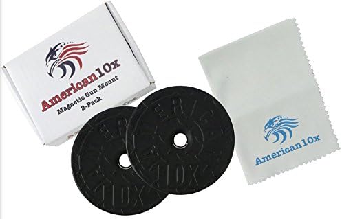 American10x Designed | 2-Pack | Magnetic Gun Mount | Rubber Coated Gun Magnet | Conceal Holder For Car, Truck, Bedside, Under Desk, Vault | Vehicle Pistol Holster | Handgun, Rifle, Shotgun, Revolver