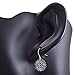 925 Sterling Silver Open Filigree Mandala Heart Lotus Flower Dangle Hook Earrings 1.18