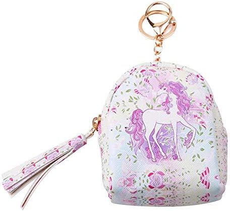 Unicorn Womens Wallet Card Mini Zipper Key Coin Purse Pouch Bag With Keychain