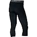 NIKE HYPERCOOL MAX 3/4 TIGHT, Black/Dark Grey/White, Small