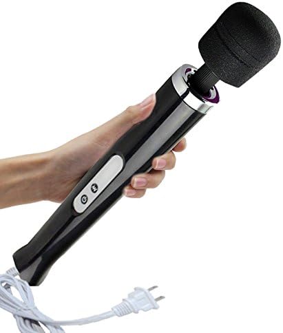 10 Speeds Wired Powerful Handheld Wand Massager, Personal Therapy Massager for Sports Recovery, Muscle Aches, Body Pain 1-Black