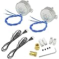 WMYCONGCONG 2 PCS Synchronous Synchron Motor Turntable Motor 50/60Hz AC 100~127V 2.5-3RPM/MIN CCW/CW 4W with 7mm Flexible Coupling Connector and 6ft Power Cord Switch Plug