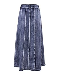 Estilo J azul Cascada larga Denim Falda