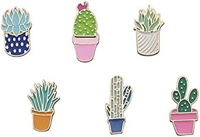 FLYPARTY 6 Pcs Cute Enamel Lapel Pins Sets Cartoon Animal Plant Fruits Foods Brooches Creative Pin Badges for Clothing...