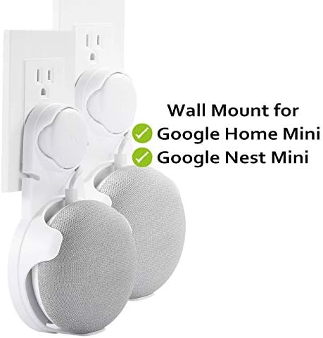 Wall Mount for Google Home Mini Without Mess Wires Or Screws, A Space-Saving Solution for Your Google Home Mini (2PACK White)
