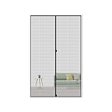 MAGZO Magnetic Screen Door 30 x 80, Reinforced Fiberglass Mesh Curtain Door Mesh with Full Frame Hook&Loop Fits Door Size up to 30"x80" Max-Grey