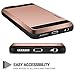 Vofolen Sliding Cover Resistant Hybrid Shield Armor Snap-on Black Soft Rubber Bumper Skin Protective Hard Shell (Rose Gold)