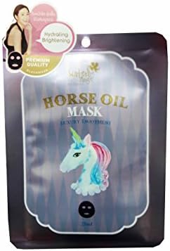 2 Mask Sheets of Water Angel Horse Oil Mask, A wonderful treatment for returning dry skin to perfect radiance. (25 ml/ sheet.)..