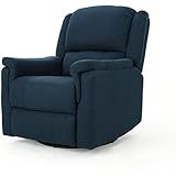 Christopher Knight Home 302056 Jemma Swivel Gliding Recliner Chair, Navy Blue