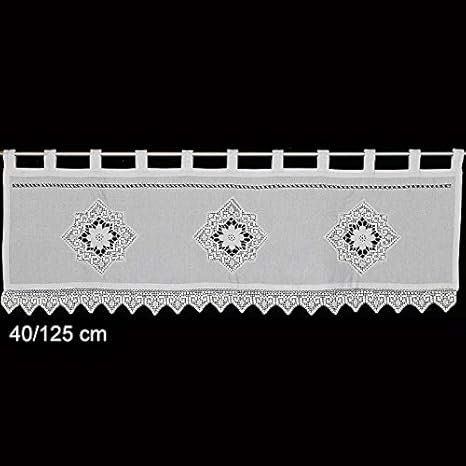 Hossner Scheibengardine m. Schlaufen 45 cm hoch Creme - Breite frei wählbar durch gekaufte Menge in 40 cm Schritten - Fenster