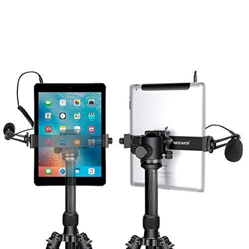 NEEWER iPad Tablet Tripod Mount Adapter Holder, 6.3-9.25 inches/16-23.5 Centimeters Adjustable Clamp for iPad Mini iPad 2/3/4, iPad Air/Air2, iPad Pro Microsoft Surface Samsung Tab 7.0 Series