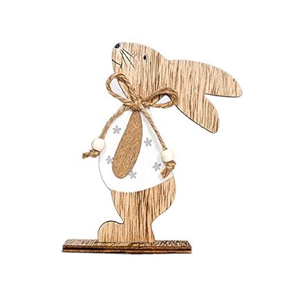 Amazon Com Zamtac 1 Pcs Easter Decorations Wooden Rabbit