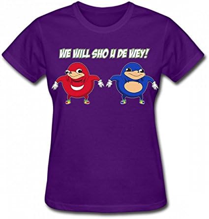 ZFADDS Ugandan Knuckles, Meme Funny Tshirt Popular Print T-Shirts Valentine Womens Tee Purple