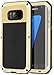 Galaxy S7 Edge Case, Seacosmo Full Body Rugged Armor Aluminum Metallic Shockproof Scratch-Resistant Dual Layer TPU Bumper Case for Samsung Galaxy S7 Edge, Gold