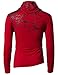 H2H Mens Unique Slim fit Fashionable Designed Shirring Long Sleeve T-shirts RED US M/Asia L (KMTTL0252)
