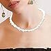 Hawaiian Puka Chip Shells Necklace, Tuscom White Conch Clam Chips Puka Shell Necklace Boho Seashell Choker Necklace for Women Sea Shell Necklace Statement Collar Necklace Beach Jewelry (14