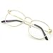 PenSee Oversized Circle Metal Eyeglasses Frame Inspired Horned Rim Clear Lens Glasses (Gold)