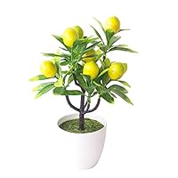 LFOEwpp7 Artificial Fruit Tree, 1Pc Fake Plant for Office, Small Artificial Faux Greenery for House Decorations Yellow Cherry Tomato