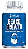 Beard Growth Supplement with Vitamins for a Fuller, Longer, & Thicker Beard | Also Promotes Faster Facial Hair Growth | Natural Complex with Biotin for Healthy & Strong Hair | 60 Capsules