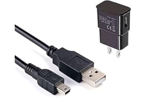 IENZA USB Charge Power Cable Cord with Wall AC Power Adapter Set for Texas Instruments TI-Nspire, TI Nspire CX, TI Nspire CX CAS, TI Touchpads, TI 84 Plus C, TI 84 Plus C Silver Edition Graphing Calculators