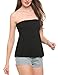 Zeagoo Women Elastic Strapless Tee Shirt Tops (black XL)