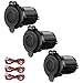 ZHSMS 3 Pack Car Cigarette Lighter Socket, 12V Waterproof Marine Boat Motorcycle Power Outlet Receptacle, for Boat Truck Scooter ATV RV