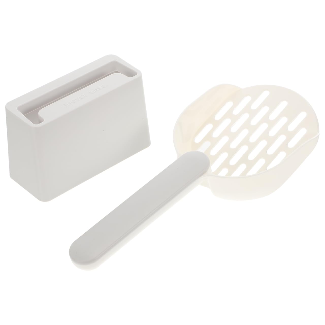 VILLCASE Cat Litter Scoop with Holder Lightweight Abs Plastic Wide Mouth Design for Easy Cleaning Comfortable Thick Handle Suitable for Small to Large Cats