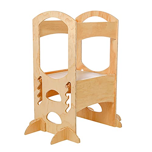 COMOMY Toddler Tower, Kids Step Stool with 4 Adjustable Heights, Safety