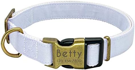 Amazon 犬の首輪 パーソナライズされたナイロン犬の首輪カスタム彫刻された犬のタグの首輪調整可能なペットの猫の名前id首輪 中大型犬 G 青 S Ziyuan ベーシック首輪 通販