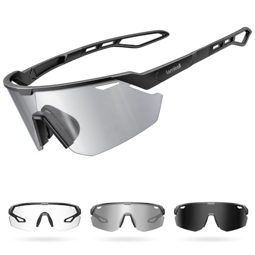 Lamicall Cycling Glasses Men Quick Glasses Women – [3S Self-Toning] [28g TR-90 Ultralight] Sunglasses Bicycle with Adjustable Nose Pad & Temple, UV400 Running Glasses Sports Glasses for Cycling