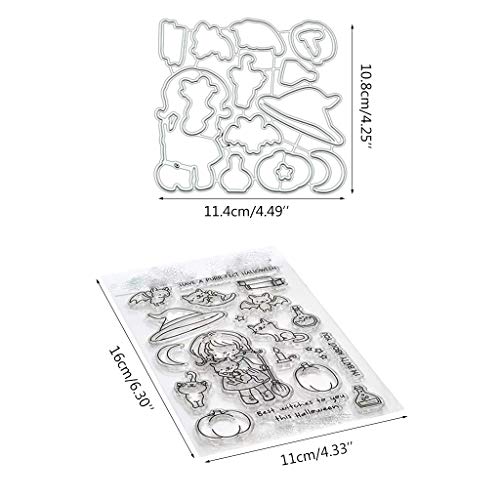 Little Girl 1Set Silicone Clear Stamp with Cutting Dies Stencil DIY Scrapbooking Embossing Photo Album Decorative Paper Card Craft Art Handmade - Thumbnail 2
