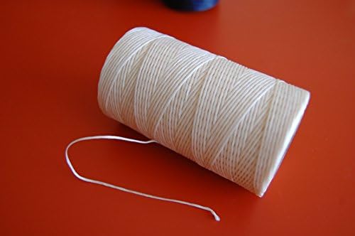 1mm Leather Craft Waxed Wax Thread DIY Stitching Chisel Sewing-10 Yard for Treatments Leather Tools Chisel Awl Upholstery Shoes Luggage 1 Pcs (White)