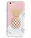 J.west Compatible with iPhone 6/6S Case Slim-Fit Ultra-Thin Anti-Scratch Shock Proof Dust Proof Anti-Finger Print Soft Flexible TPU Case - Marble Gold Pineapple