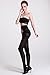 LANGSHA Women's 120 Denier Velvet Opaque Open Crotch pantyhose Black