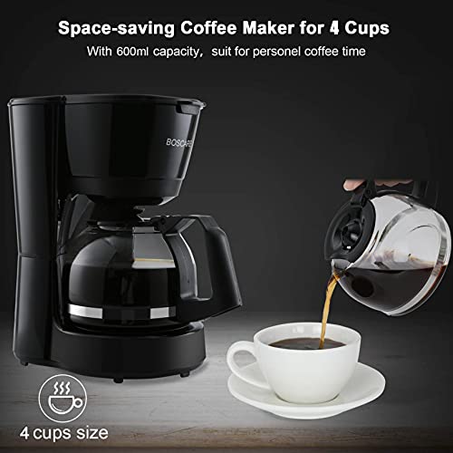 4Cup Coffee Maker, Small Drip Coffeemaker Compact Coffee Pot Brewer
