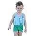 Kids Life Jacket Baby Floatation Suit Detachable Float Adjustable One-Piece Swimsuit Buoyancy for Girls Boys Age 1-10 Year Toddler Swim Trainer，Green Frog（include the baby bag）