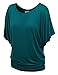 LL WT742 Women's Versatile Casual Short Sleeve Dolman Top – Loose Fit Boat Neck XXL Teal